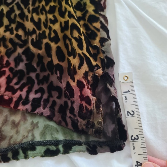 Kay Chapman Blouse Leopard Print Ombre Rainbow Burnout Velvet Small Art to Wear - Picture 10 of 14